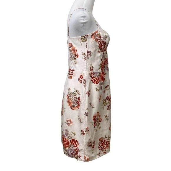 BROCK COLLECTION X H&M WHITE BURGUNDY FLORAL BUSTIER MINI DRESS - S - Picture 3 of 10